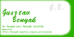 gusztav benyak business card